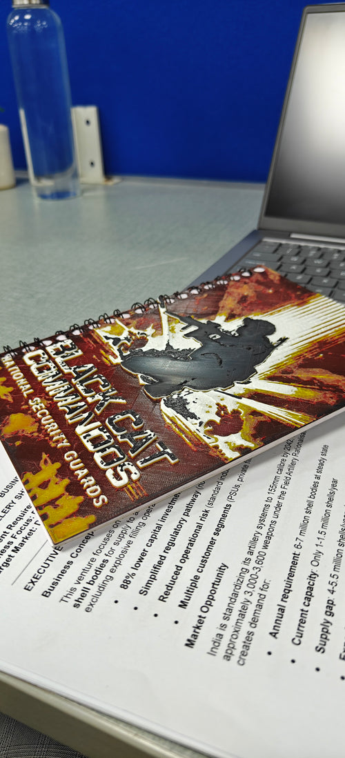 3D Printed Custom Notebook Cover - Black Cat Commandos