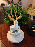 Golden Antler Spiral Deer Tealight Holder